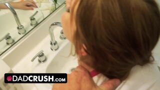 Pretty Face Ginger Teen Gets Ass Spanked And Pussy Drilled By Her Stepdad In Their Bathroom
